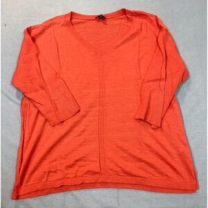 Talbots Womens Shirt Xl P Classic Long Sleeve V‎ Neck Casual Blouse Top Salmon